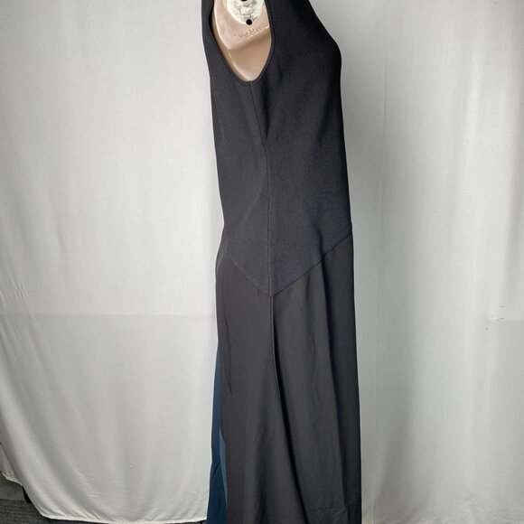 NEW REISS Midi Dress Black Size M Petite Faro Hybrid Colourblock Sleeveless - Picture 9 of 10